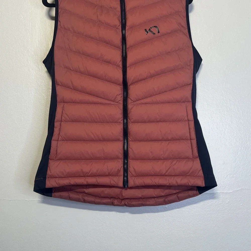 Kari Traa Eva Hybrid Down Vest‎ Women L  Hooded Puffer Quilted Insulated